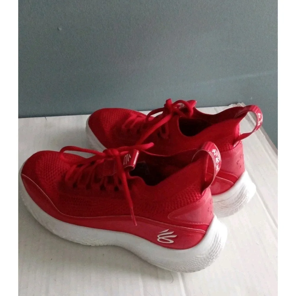 Under Armour Curry Flow 8 Red Basketball‎ Shoes Cushioned Sneakers